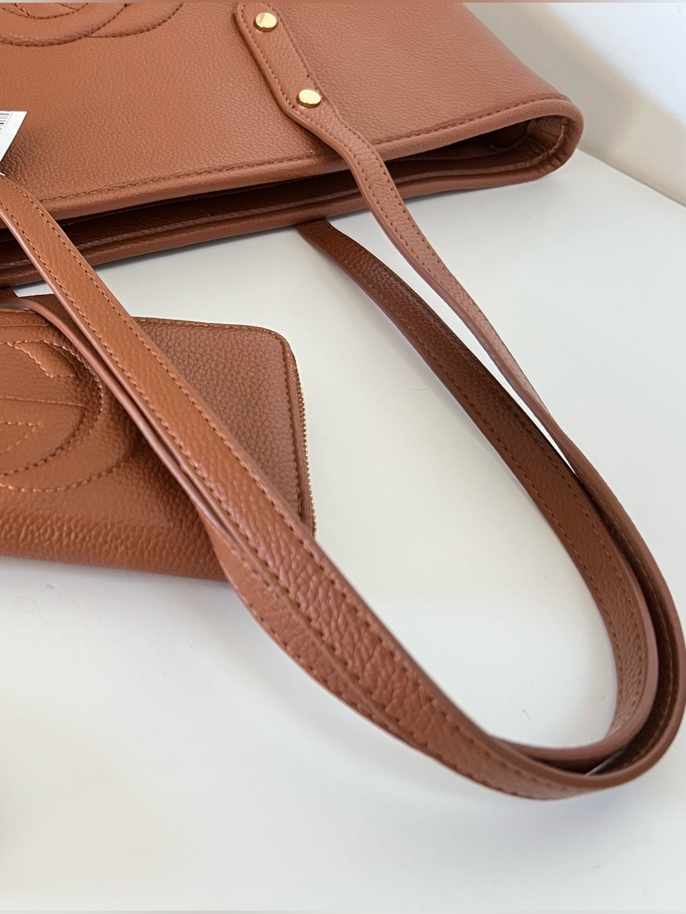 No Brand Fashion GC Tan Tote Bag With Matching Continental Wallet NWT - Picture 2 of 13